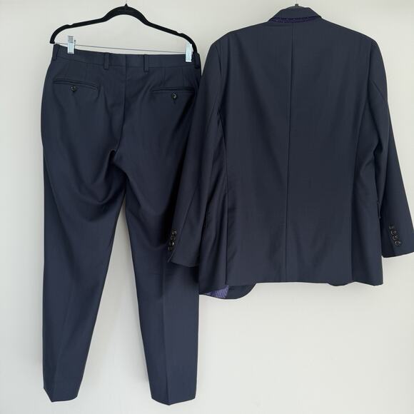 Ted Baker Endurance Suit Mens 40R Blue 100% Wool Jones Professional 32x30 Pants - Picture 8 of 16